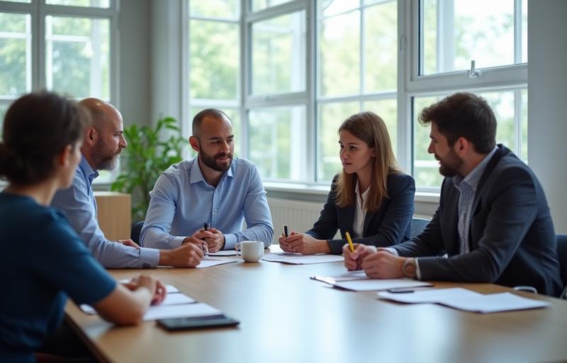 Image of MindCraft team in a modern office space, conveying professionalism and collaboration